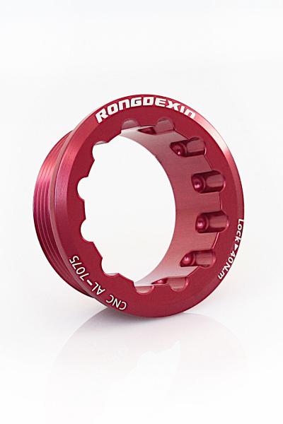 End ring - lockring red - Suitable for MICRO SPLINE SHIMANO 12-speed cassettes.